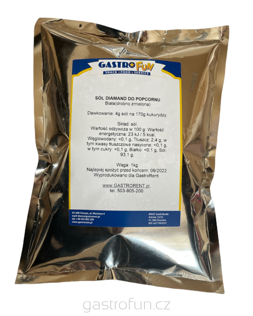 Sůl Diamant na popcorn - BÍLÁ 1kg