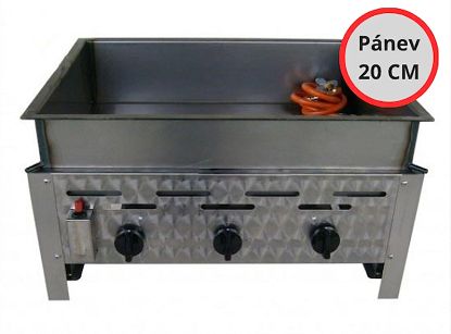 Plynová fritéza – 3-hořáková K+F s pánví 20 cm